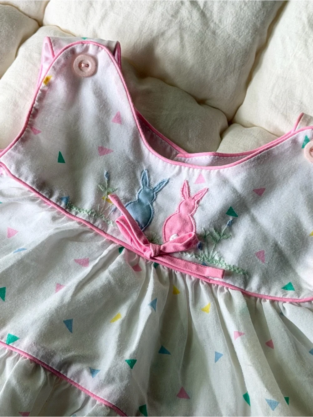 Vintage Baby Bunny Embroidered Dress
